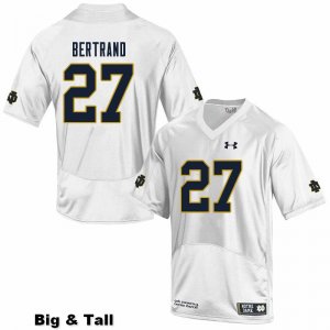Notre Dame Fighting Irish Men's JD Bertrand #27 White Under Armour Authentic Stitched Big & Tall College NCAA Football Jersey PVX2199KO